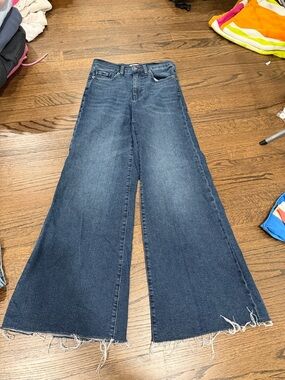 Frame Denim Wide-Leg Jeans in Dark Blue Wash